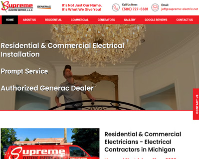 Electrician Website Design Portfolio Michigan